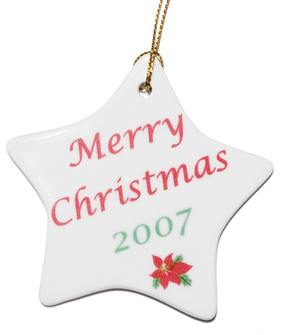 Star Porcelain Christmas Ornament Back