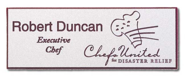 Engrave Nametag - Silver over Burgundy