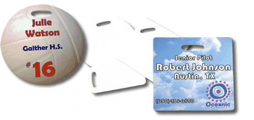 Bag Tags Round, Square and Rectangle