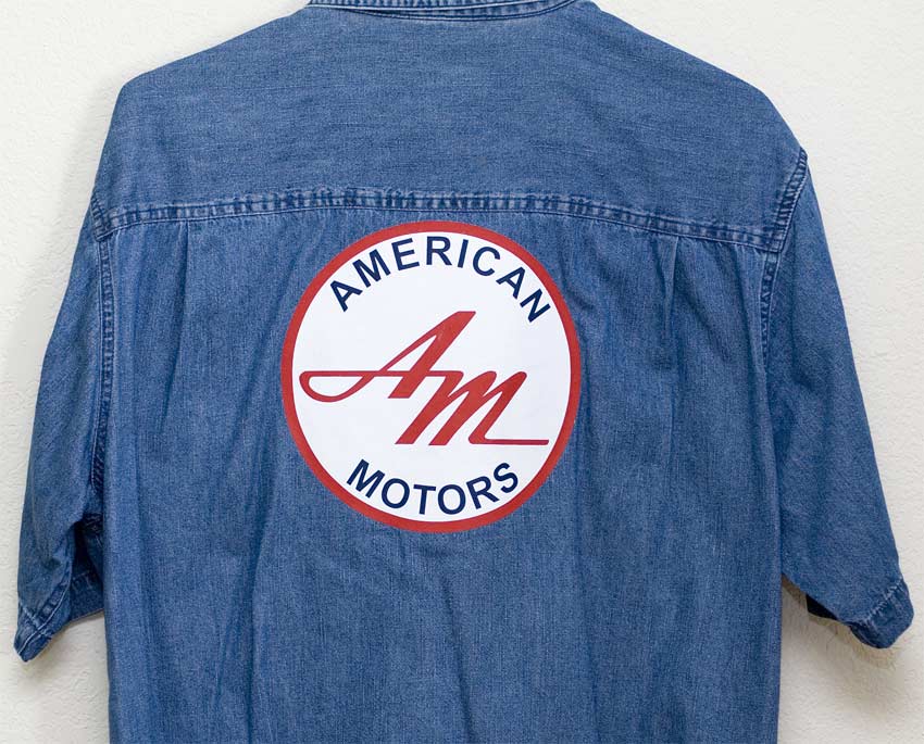 blue Denim shirt with large AMC logo